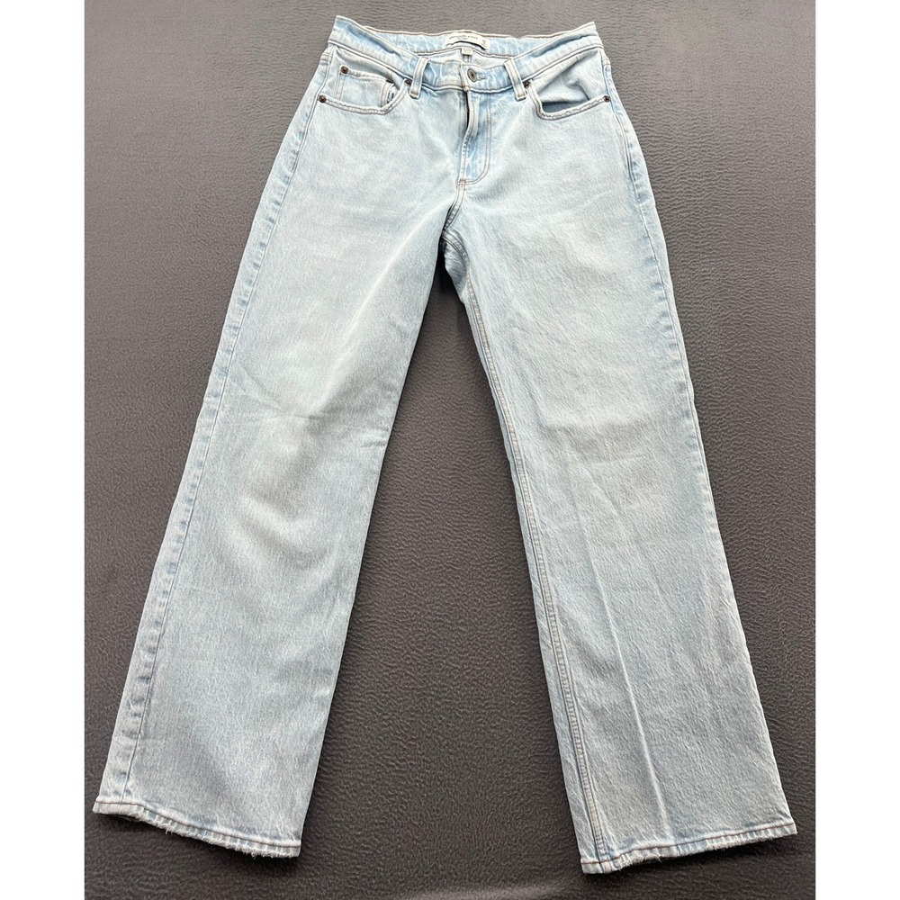 Abercrombie & Fitch Jeans Women's Sz 25 Curve Love Baggy Low Rise Light Wash